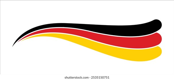 Germany wavy flag ribbon, Germans flag tricolor curvy design, German national flag vector illustration