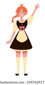 germany woman in traditional dress illustration
