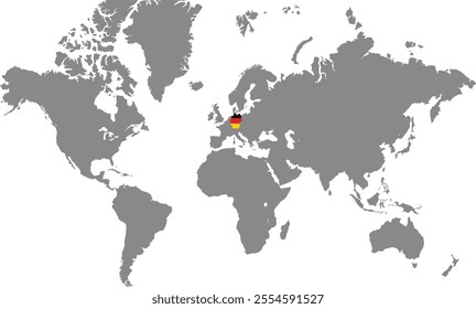 Germany in World Map, World Map, Geographic Map, Germany map, Germany Border line, Asia, Africa, Europe, North America, South America, Australia Oceania