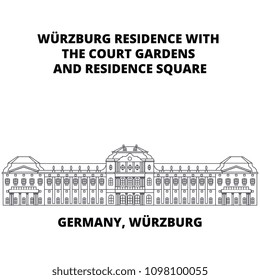 Germany, Wurzburg Residence line icon concept. Germany, Wurzburg Residence linear vector sign, symbol, illustration.