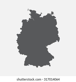 Germany,Deutschland grey country border map.