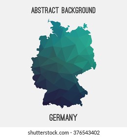 Germany,Deutschland map in geometric polygonal style.Abstract tessellation,modern design background. Vector illustration EPS8