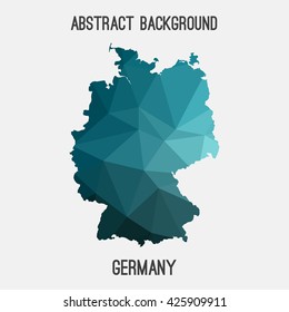 Germany,Deutschland map in geometric polygonal style.Abstract tessellation,modern design background. Vector illustration EPS8