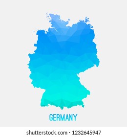 Germany,Deutschland map low poly geometric polygonal,mosaic style,abstract tessellation,modern design background. Geometric cover, mockup. Vector illustration EPS10.
