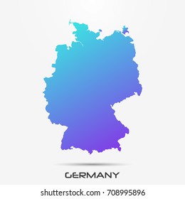 Germany,Deutschland map,border with purple,turquoise gradient. Vector illustration