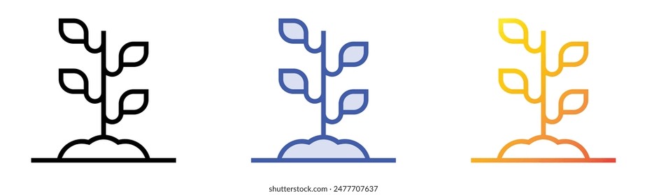 germinate icon. Linear, Blue Fill and Gradient Style Design Isolated On White Background