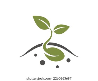 germinated sprout icon. sprouted seeds from the ground. planting and agriculture symbol. isolated vector image in simple style