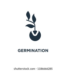 Germination icon. Black filled vector illustration. Germination symbol on white background. Can be used in web and mobile.