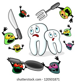 Germs attacking teeth