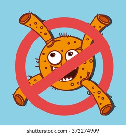 Germs and bacteria cartoon