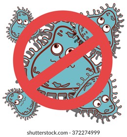 Germs and bacteria cartoon