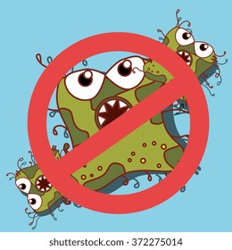Germs and bacteria cartoon