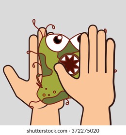 Germs and bacteria cartoon