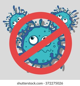 Germs and bacteria cartoon