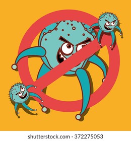 Germs and bacteria cartoon