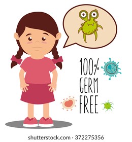 Germs and bacteria cartoon