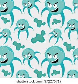 Germs and bacteria cartoon