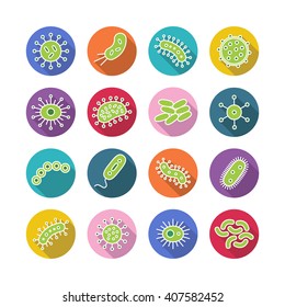 Germs and Bacteria Icon Set - vector illustration