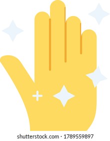 Germs Free Shiny Hand Concept, Sterilized Gloves Vector Color Icon Design, Home and Office Disinfecting and Decontamination Services Symbol on White background