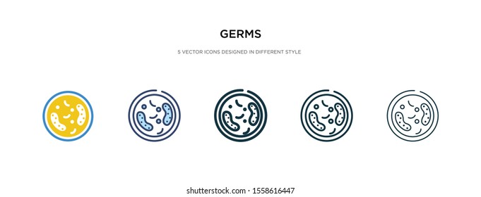 germs icon in different style vector illustration. two colored and black germs vector icons designed in filled, outline, line and stroke style can be used for web, mobile, ui