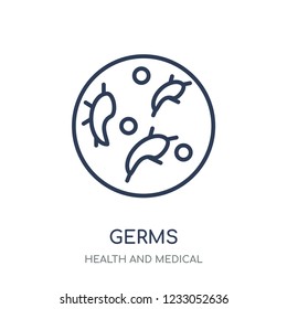 Germs icon. Germs linear symbol design from Health and Medical collection. Simple outline element vector illustration on white background