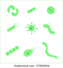 germs icons set