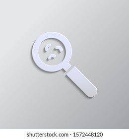 germs, lab research paper style,  icon. Grey color vector background