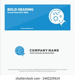 Germs, Laboratory, Magnifier, Science SOlid Icon Website Banner and Business Logo Template