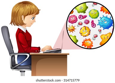 Germs in large scale from computer illustration