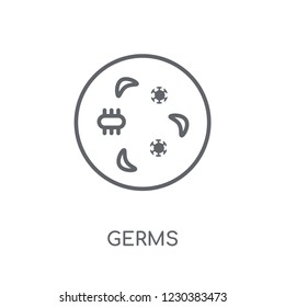 Germs linear icon. Modern outline Germs logo concept on white background from Health and Medical collection. Suitable for use on web apps, mobile apps and print media.