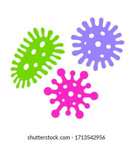 Germs and microbes vector icons isolated on white background