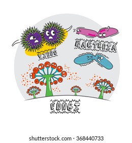 germs microscope cartoon character collection 2