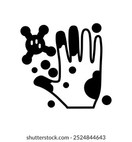 Germs On Hand Glyph Icon, Vector illustration