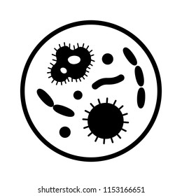 Germs, Pathogenic Bacteria, Or Viruses Flat Vector Icon For Science Research Apps And Websites 