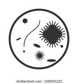 Germs, Pathogenic Bacteria or Viruses Flat Vector Icon for Science Research Apps and Websites.