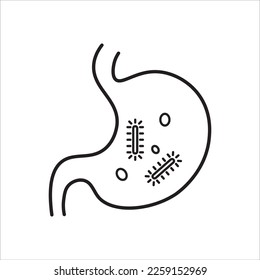 Bakterien im Magen, Infektionssymbol, Vektorgrafik, Symbol