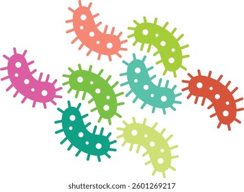 Germs vector icon isolated on white background. Virus And Bacteria Symbol. Bacterium, Infection, Disease, Virus, Cell, Flu, Research, Pandemia, Mouth Concept