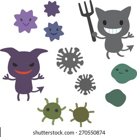germs, viruses illustration for children