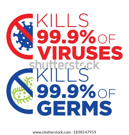 Germs and Viruses Kills 99.9% Message Vector File