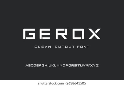 GEROX, Minimal Alphabet Tech font, typography font logos fashion vector illustration
