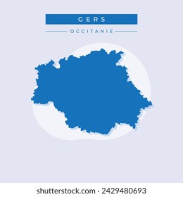 Gers Department (France, French Republic, Occitanie or Occitania region) map vector illustration, scribble sketch Gers map