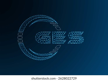 GES low poly letter logo vector design. GES lower poly logo design. Low poly logo.