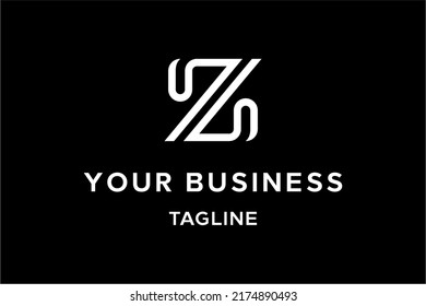 Gestalt Logo, 2 Form With Different Colors That Shape Letter Z. Modern Looks. Very Suitable For Corporate Or Company Branding, Sport Or Clothing Line Logo