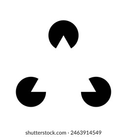 Gestalt triangle Geometric figures example Illusion illustration, negative space triangle