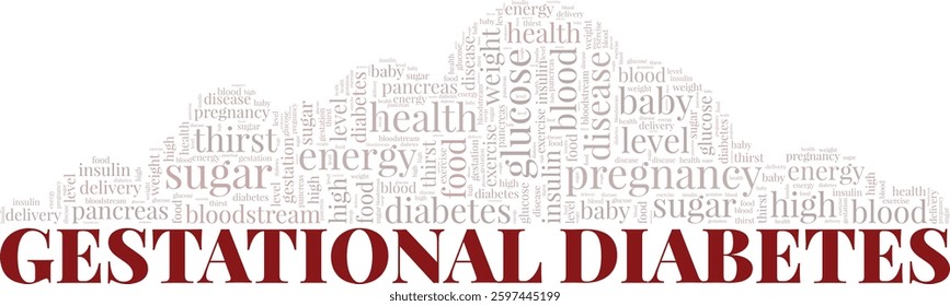 Gestational Diabetes word cloud conceptual design isolated on white background.