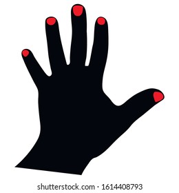 gesticulation, sign or hand gesture, open hand, five fingers vector icon