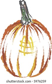 Gestural hand drawn illustration of a pumpkin.