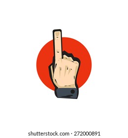 Gestural language forefinger.isolated Vector art illustration