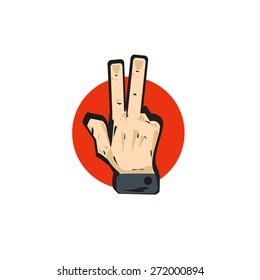 Gestural language peace. isolated Vector art illustration