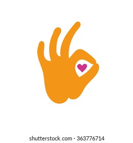 gesture is all right . icon heart
